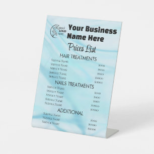Minimalist Business price list Pedestal Sign