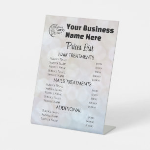 Minimalist Business price list Pedestal Sign