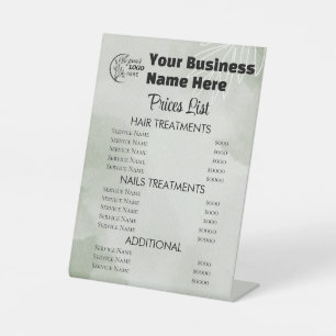 Minimalist Business price list Pedestal Sign