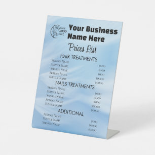 Minimalist Business price list Pedestal Sign