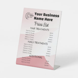 Minimalist Business price list Pedestal Sign