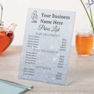 Minimalist Business price list table top signs