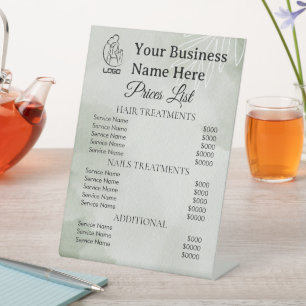 Minimalist Business price list table top signs