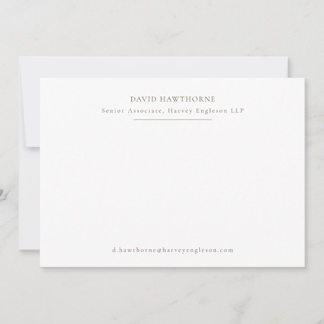 Minimalist Business Professional Stationery Card (Front)
