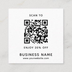 Minimalist Business QR Code Thank You Discount Card