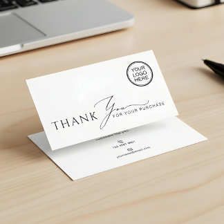 Minimalist Business Thank You Packaging Insert