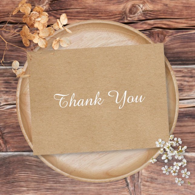 Minimalist Business Thank You Rustic Kraft Postcard (Minimalist Business Thank You Rustic Kraft Postcard)
