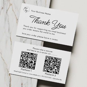 Minimalist Business Thank You with Review QR Code Card