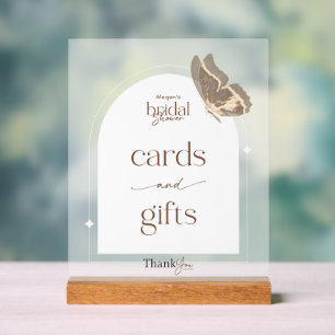 Minimalist Butterfly Bridal Shower Cards and Gifts Acrylic Sign