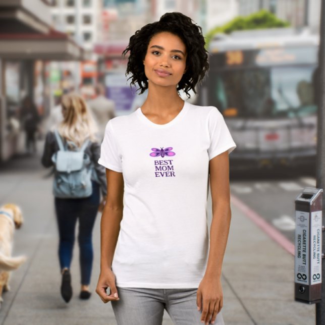 Minimalist Butterfly Cartoon Best Mum Ever T-Shirt (Creator Uploaded)
