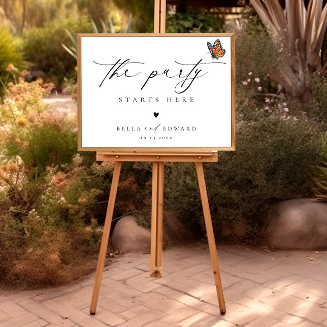 Minimalist Butterfly Wedding Welcome Sign (Creator Uploaded)