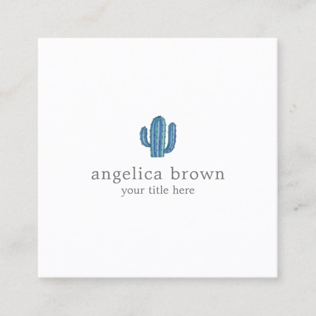 Minimalist Cactus Business Card (Front)