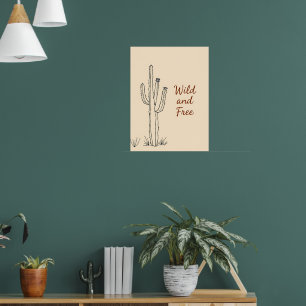 Minimalist Cactus Line Art Poster