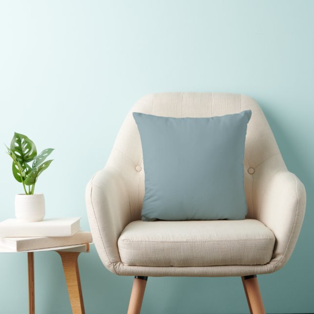 Minimalist Cadet Grey Bluish Cyan Solid Colour Cushion (Chair)