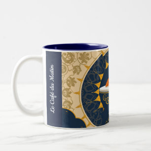 Minimalist Café au Lait French Typography Two-Tone Coffee Mug