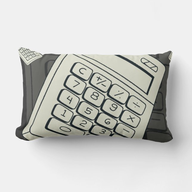 Minimalist Calculator and Math Pattern Illustratio Lumbar Cushion (Front)