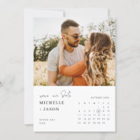 Minimalist calendar photo Save the Date