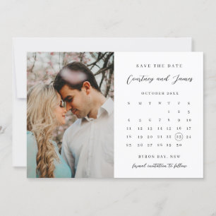 Minimalist calendar photo Save the Date Invitation