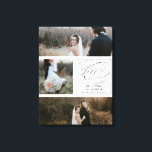Minimalist calligraphy 3 photo grid love script canvas print<br><div class="desc">Minimalist calligraphy 3 photo grid love script,  elegant typography wedding with an elegant swirls typography with 3 photo grid collage.</div>