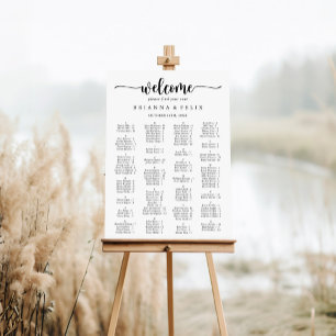 Minimalist Calligraphy Alphabetical Seating Chart