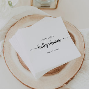 Minimalist Calligraphy Baby Shower Napkins