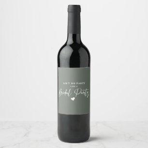 Minimalist Calligraphy Bridal Party Wine Label