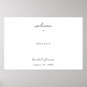 Minimalist Calligraphy Bridal Shower Welcome  Poster