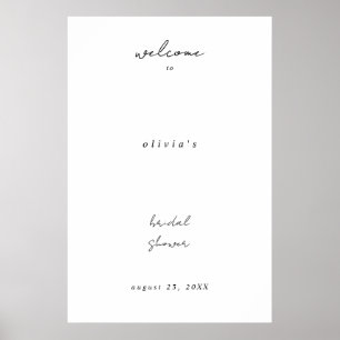 Minimalist Calligraphy Bridal Shower Welcome Poster