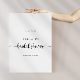 Minimalist Calligraphy Bridal Shower Welcome Poster