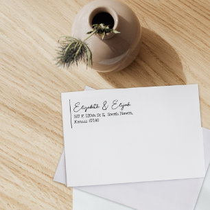 Minimalist Calligraphy Custom Return Address Rubber Stamp