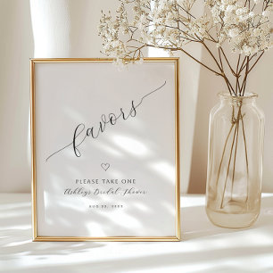 Minimalist Calligraphy Favours Sign   Bridal Showe