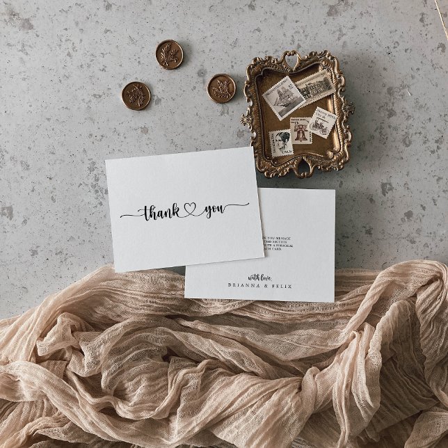 Minimalist Calligraphy Flat Wedding Thank You Card (Creator Uploaded)