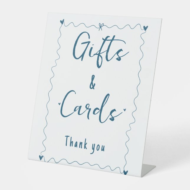 Minimalist Calligraphy Gift and Cards wedding sign (Front)