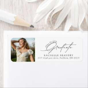 Minimalist Calligraphy Graduation Photo Address