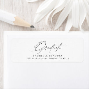 Minimalist Calligraphy Graduation Return Address