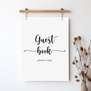 Minimalist Calligraphy Guest Book Sign