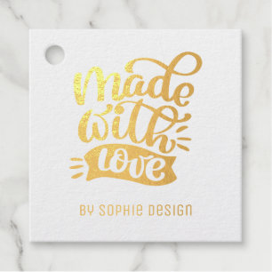 Minimalist Calligraphy Made with Love Customisable Favour Tags