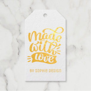Minimalist Calligraphy Made with Love Customisable Gift Tags
