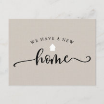 Minimalist Calligraphy Moving Announcement