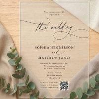 Minimalist Calligraphy QR Cod Wedding