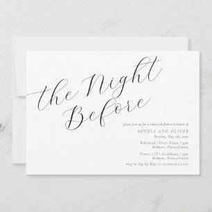 Minimalist Calligraphy Rehearsal Dinner Invitation