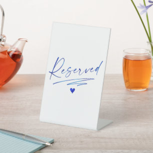 Minimalist Calligraphy Reserved Wedding  Pedestal  Pedestal Sign