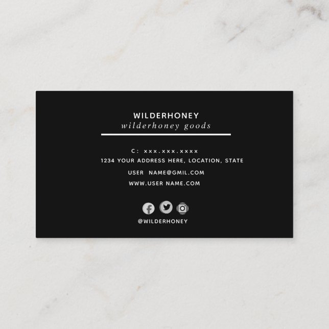 	Minimalist Calligraphy Script	 Business Card (Back)