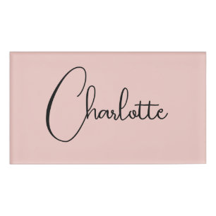 Minimalist Calligraphy Script Name Rose Gold Tag