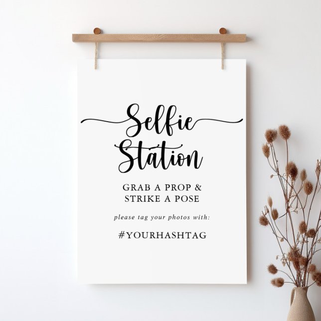 Minimalist Calligraphy Selfie Station Sign (Creator Uploaded)
