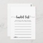 Minimalist Calligraphy Simple Bucket List Cards<br><div class="desc">These minimalist calligraphy simple bucket list cards are the perfect activity for a simple wedding reception or bridal shower. The simple and elegant design features classic and fancy script typography in black and white. Change the wording to suit any life event. Bucket list sign is sold separately.</div>