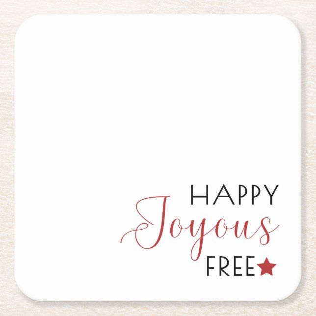 Minimalist Calligraphy Sobriety  Square Paper Coaster (Front)