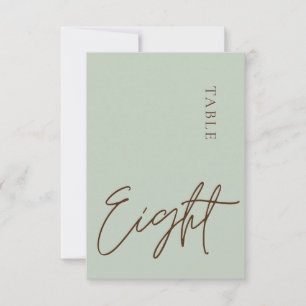 Minimalist Calligraphy Table eight Table Number