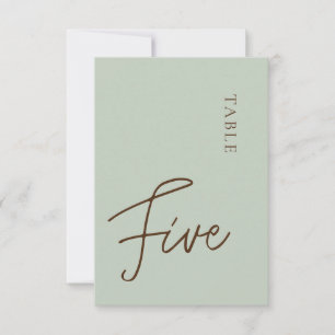 Minimalist Calligraphy Table Five Table Number