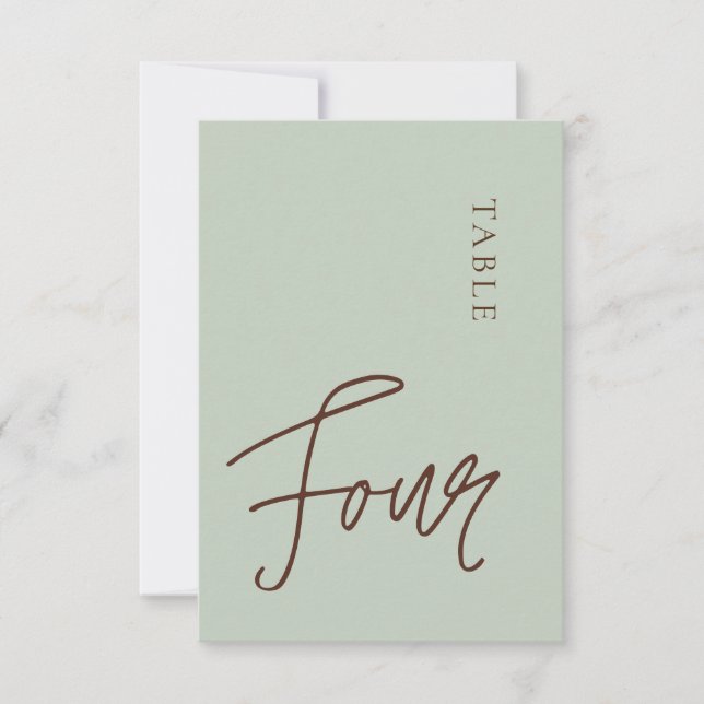 Minimalist Calligraphy Table Four Table Number (Front)